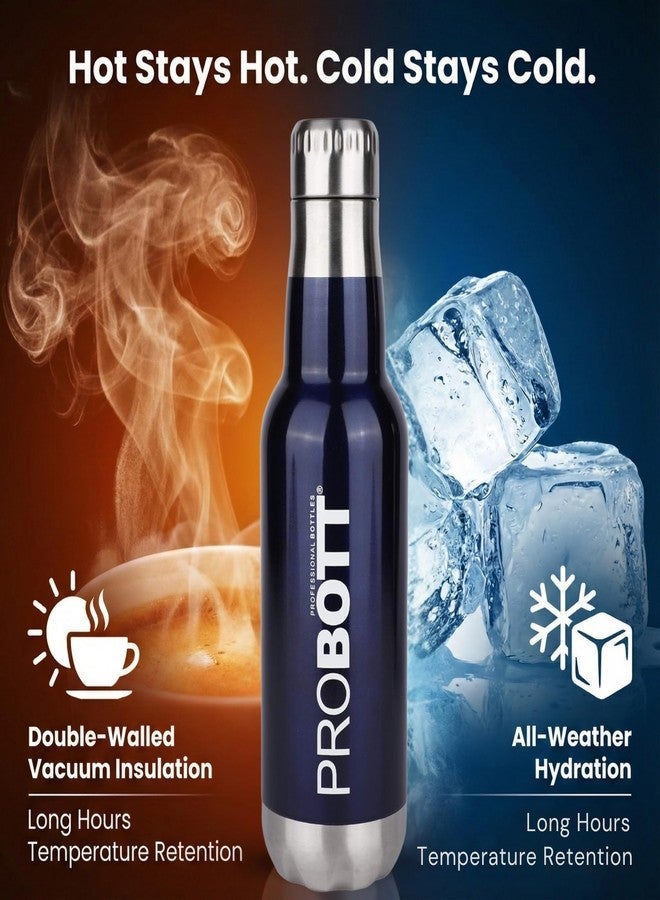 Probott Magnum 500 ml Stainless Steel Vacuum Flask Hot and Cold Water Bottle, Blue - Image 3
